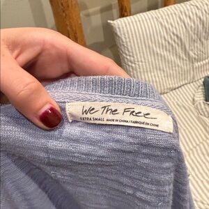 We The Free Soft Blue Knit Top